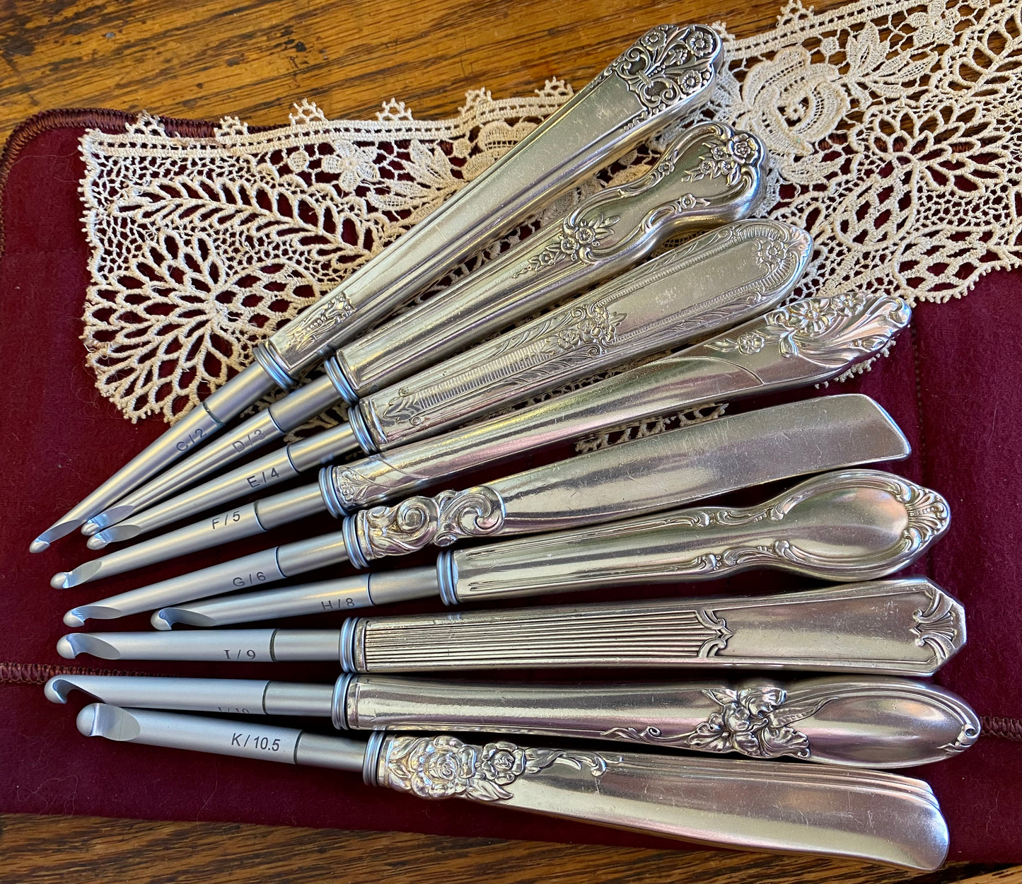 Vintage Silverware Knife INTERCHANGEABLE Crochet Handles Only