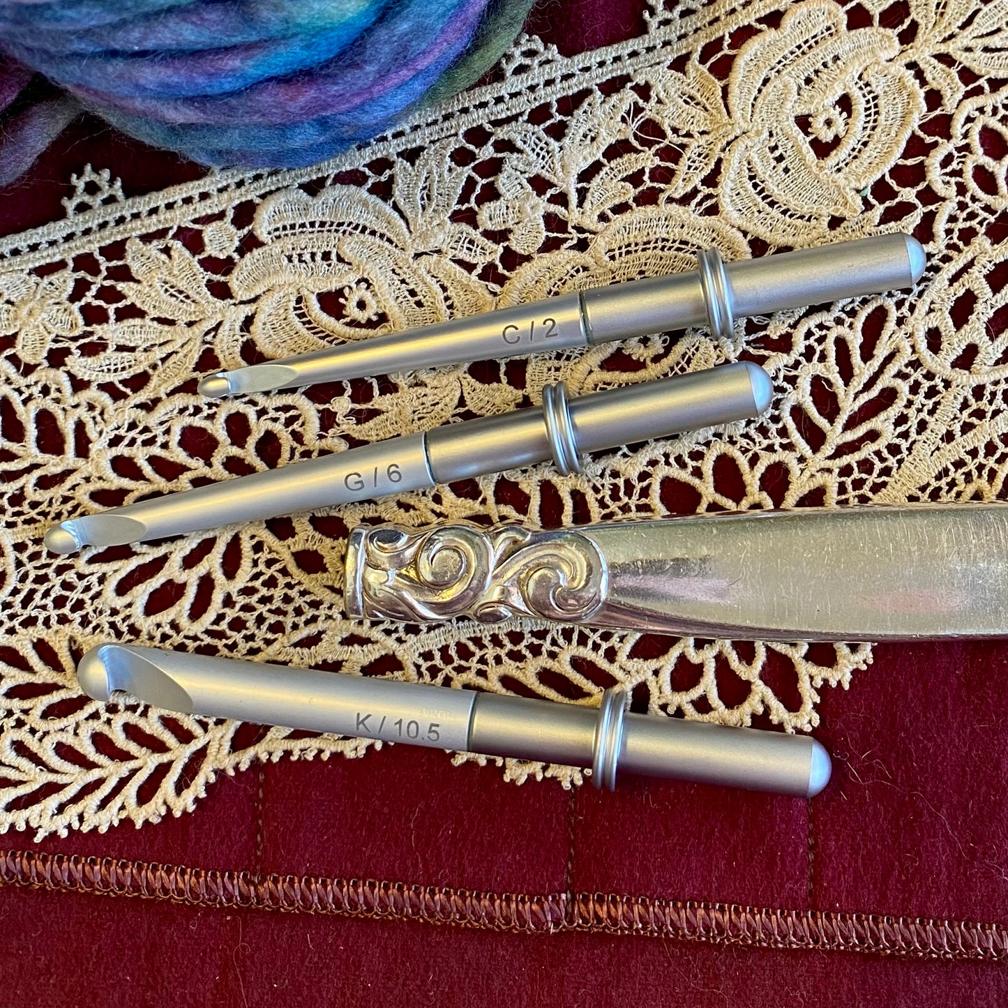 Vintage Silverware Knife INTERCHANGEABLE Crochet Handles Only